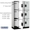 Salsbury Industries Wardrobe Locker, 45" W, 18" D, 76" H, (3) Wide, (9) Openings, Gray 23368GRY - alternate 4